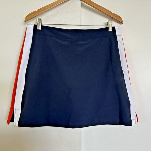 LADY HAGAN Skort NWT 12 Navy Blue Red White Stripe - Picture 3 of 6
